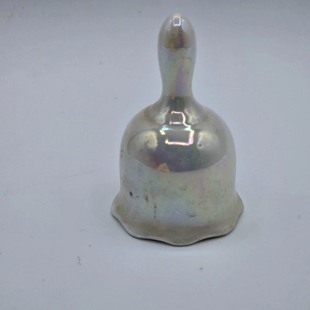 Missouri State Bird Bluebird Hawthorn Souvenir Iridescent Porcelain Ceramic Bell